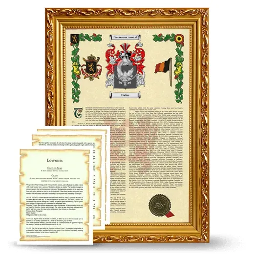 Dalm Framed Armorial History and Symbolism - Gold