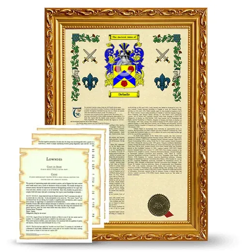 Debaile Framed Armorial History and Symbolism - Gold