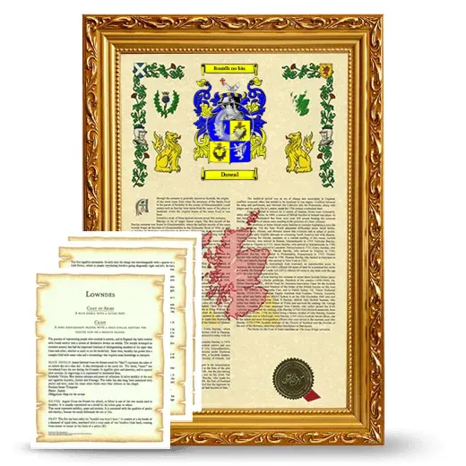 Dowal Framed Armorial History and Symbolism - Gold