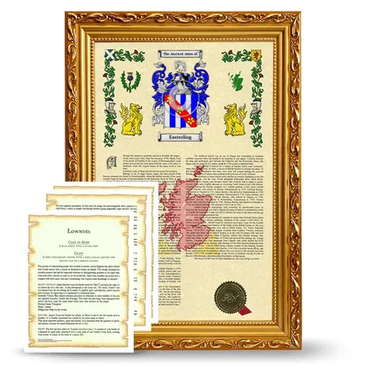 Easterling Framed Armorial History and Symbolism - Gold