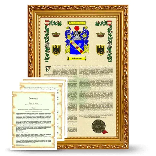 Eckerman Framed Armorial History and Symbolism - Gold