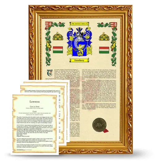 Esterhazy Framed Armorial History and Symbolism - Gold