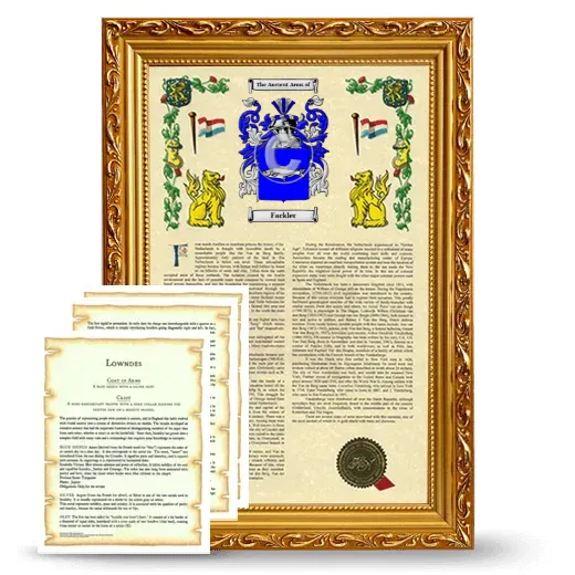 Fackler Framed Armorial History and Symbolism - Gold