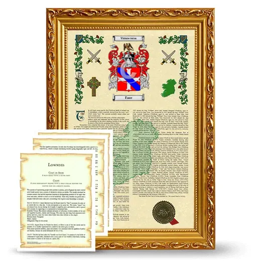Fare Framed Armorial History and Symbolism - Gold