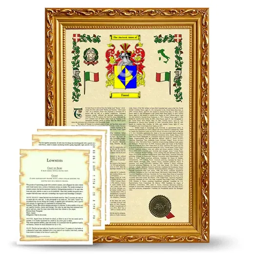 Fassi Framed Armorial History and Symbolism - Gold