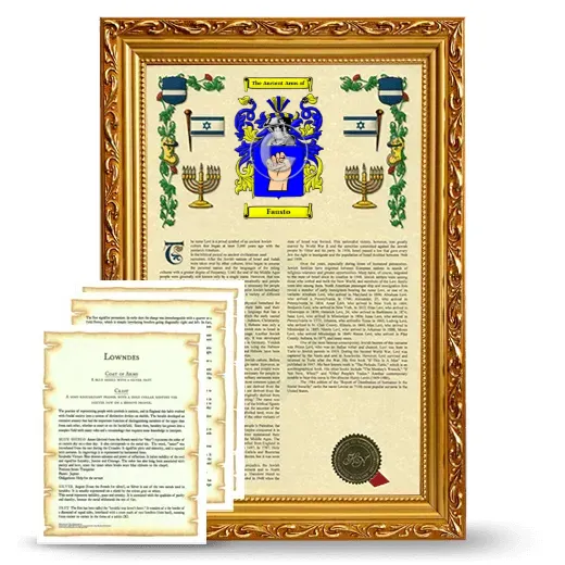 Fausto Framed Armorial History and Symbolism - Gold
