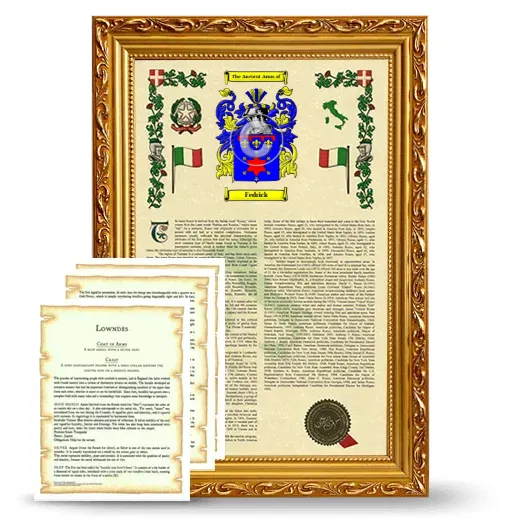 Fedrick Framed Armorial History and Symbolism - Gold