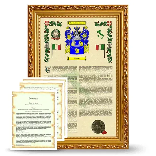 Ferro Framed Armorial History and Symbolism - Gold