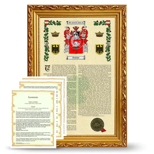 Fewere Framed Armorial History and Symbolism - Gold