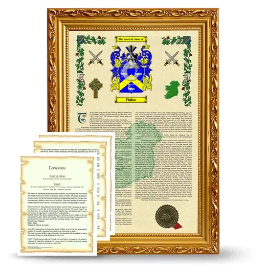 Finlan Framed Armorial History and Symbolism - Gold