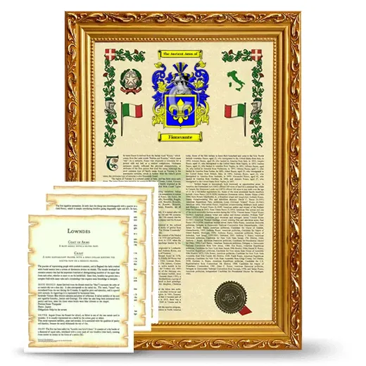 Fioravante Framed Armorial History and Symbolism - Gold