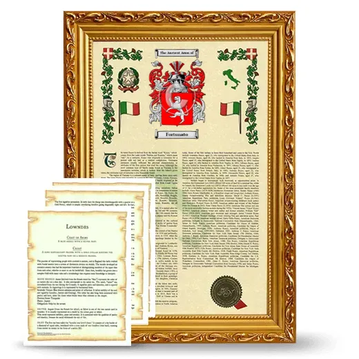 Fortunato Framed Armorial History and Symbolism - Gold