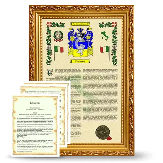 Francesca Framed Armorial History and Symbolism - Gold