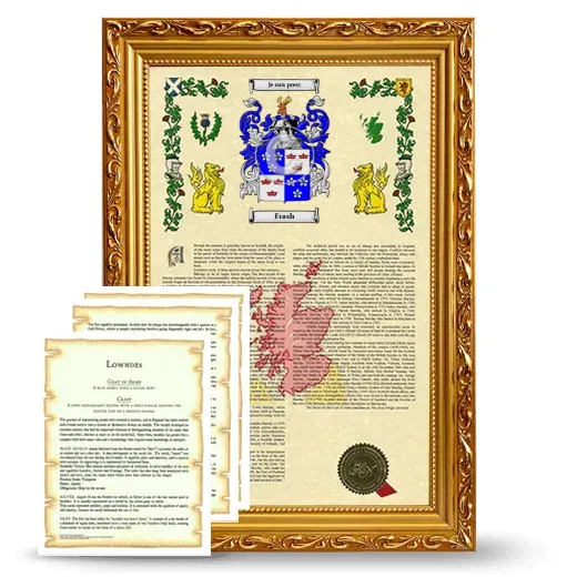 Frash Framed Armorial History and Symbolism - Gold