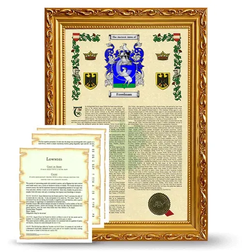 Freedman Framed Armorial History and Symbolism - Gold