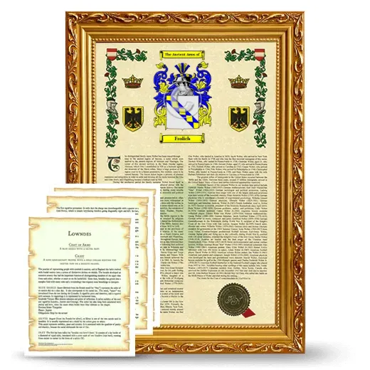 Frolich Framed Armorial History and Symbolism - Gold