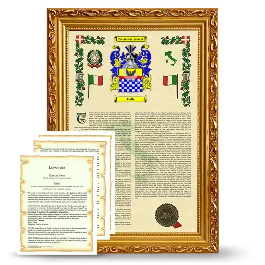 Fulk Framed Armorial History and Symbolism - Gold