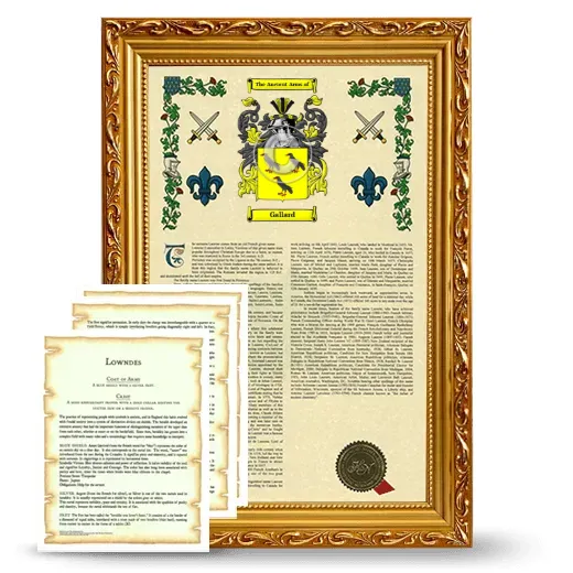 Gallard Framed Armorial History and Symbolism - Gold