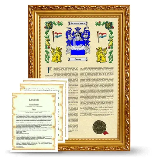 Gantry Framed Armorial History and Symbolism - Gold
