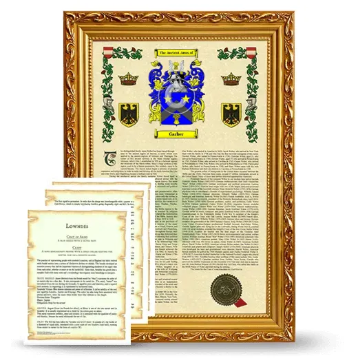 Garber Framed Armorial History and Symbolism - Gold