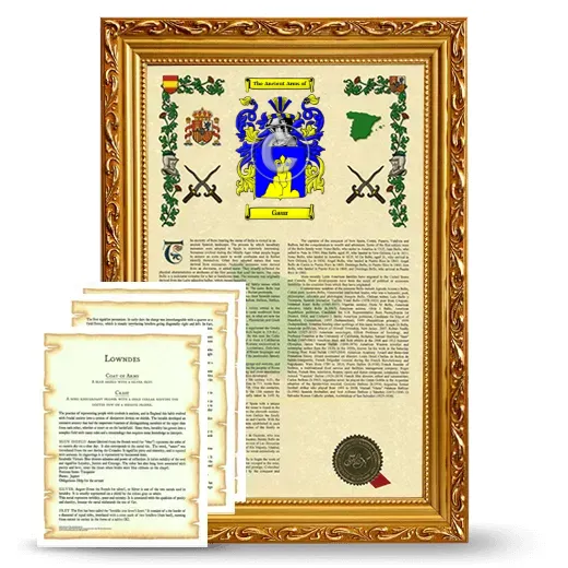 Gaur Framed Armorial History and Symbolism - Gold