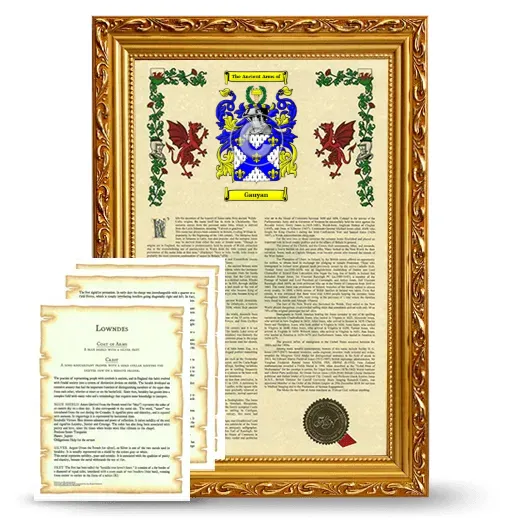 Gauyan Framed Armorial History and Symbolism - Gold