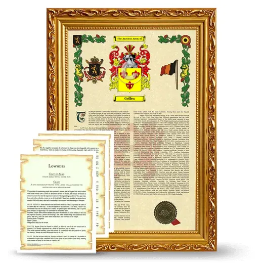 Geffen Framed Armorial History and Symbolism - Gold
