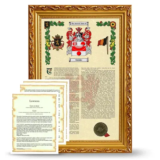 Geisler Framed Armorial History and Symbolism - Gold