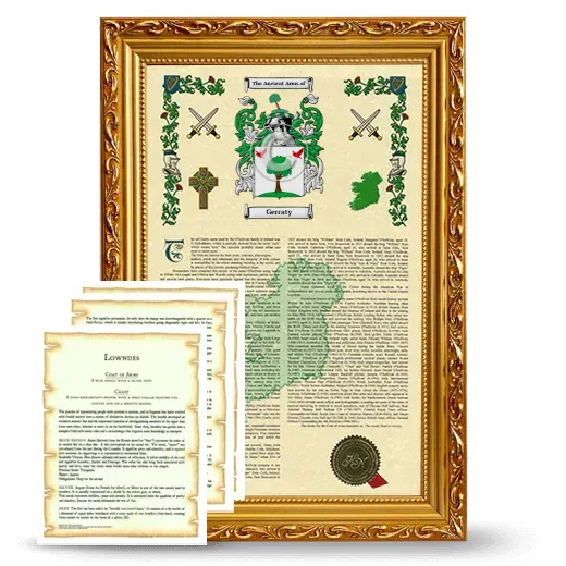 Gerraty Framed Armorial History and Symbolism - Gold