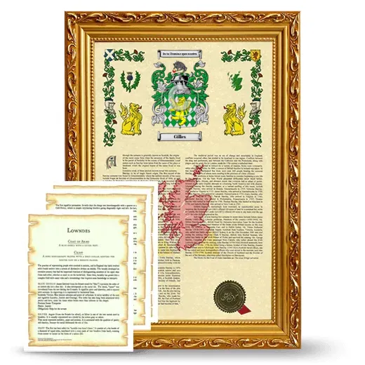 Gilles Framed Armorial History and Symbolism - Gold