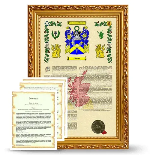 Gilmer Framed Armorial History and Symbolism - Gold