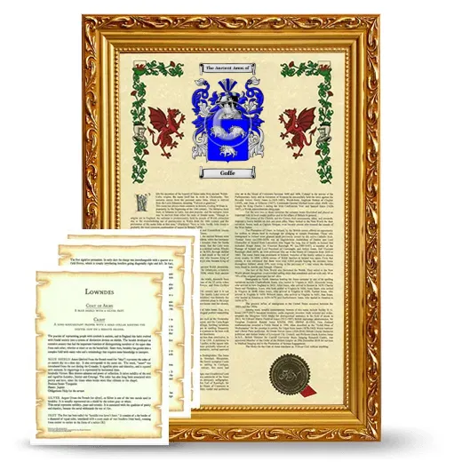 Goffe Framed Armorial History and Symbolism - Gold