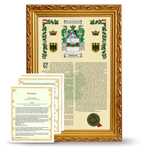 Grabowen Framed Armorial History and Symbolism - Gold
