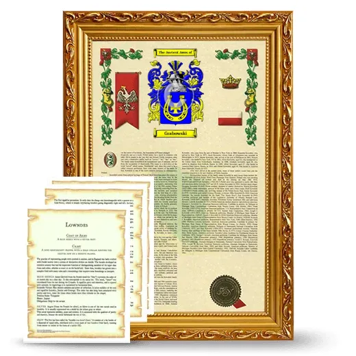 Grabowski Framed Armorial History and Symbolism - Gold