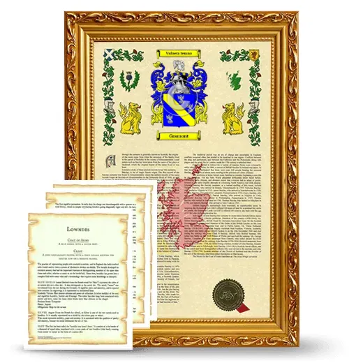Gramont Framed Armorial History and Symbolism - Gold