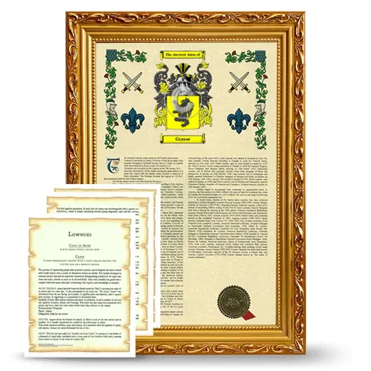 Grasse Framed Armorial History and Symbolism - Gold