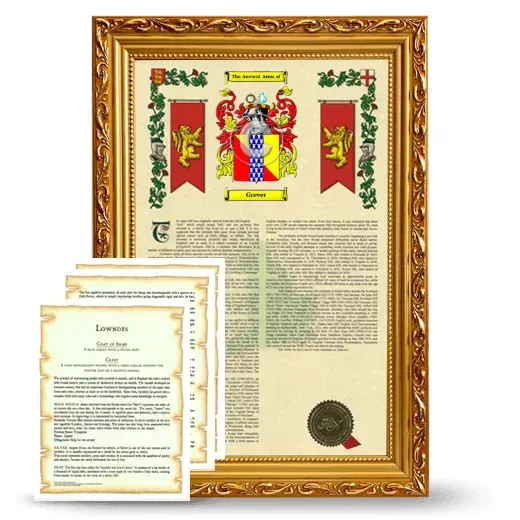Grever Framed Armorial History and Symbolism - Gold