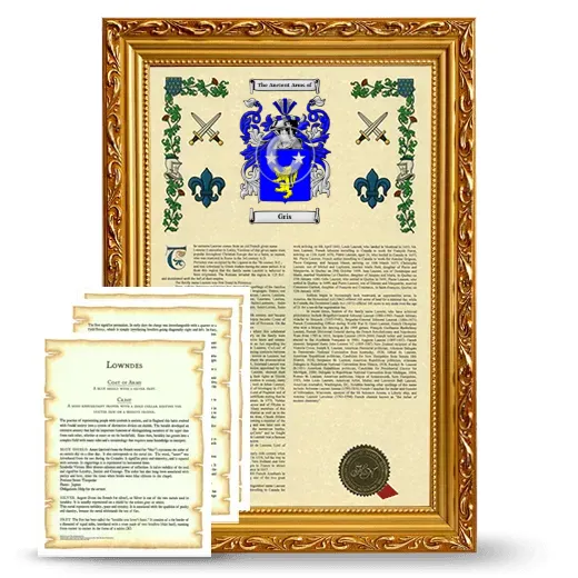 Gris Framed Armorial History and Symbolism - Gold