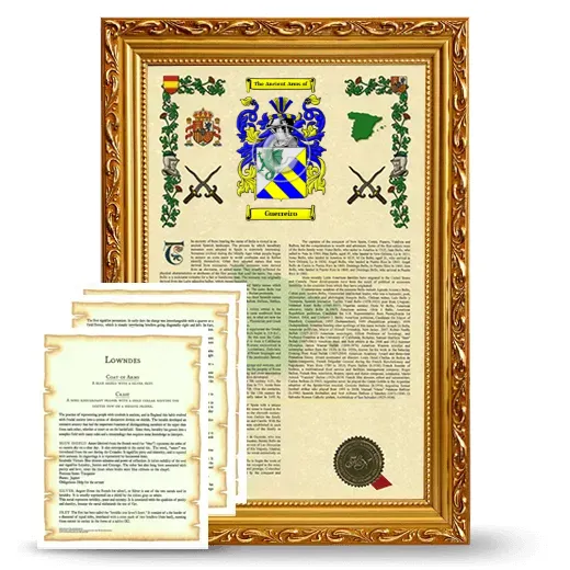 Guerreiro Framed Armorial History and Symbolism - Gold