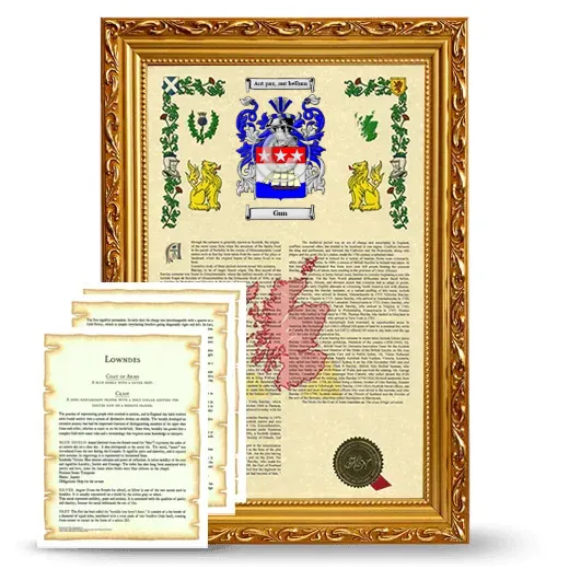 Gun Framed Armorial History and Symbolism - Gold