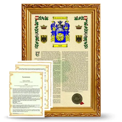 Guth Framed Armorial History and Symbolism - Gold