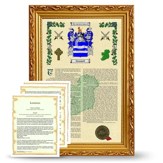 Hammell Framed Armorial History and Symbolism - Gold