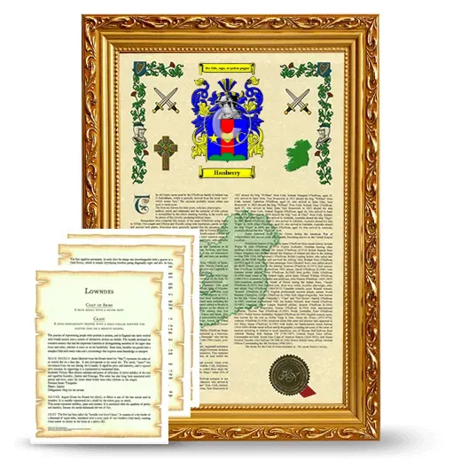 Hanberry Framed Armorial History and Symbolism - Gold