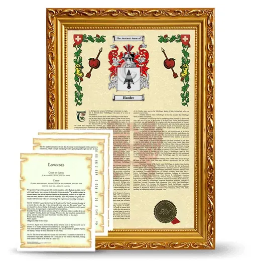 Harder Framed Armorial History and Symbolism - Gold