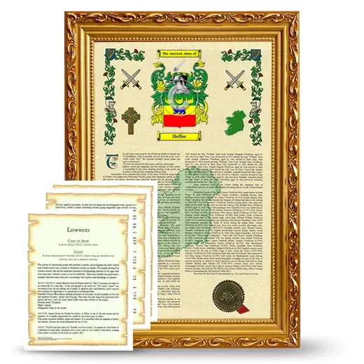 Heffer Framed Armorial History and Symbolism - Gold