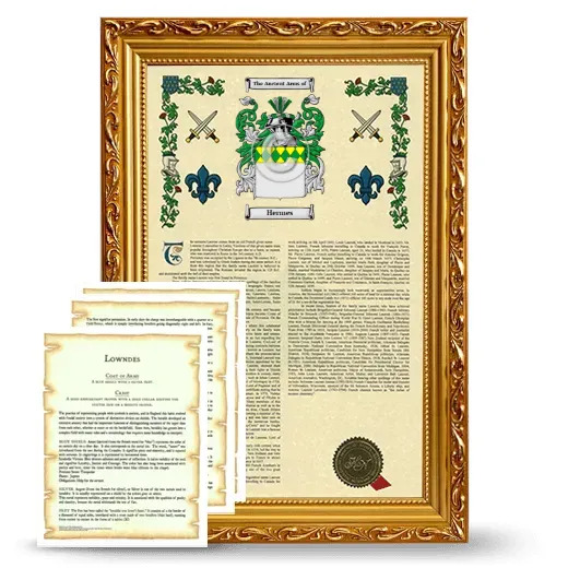 Hermes Framed Armorial History and Symbolism - Gold