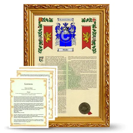 Hinder Framed Armorial History and Symbolism - Gold