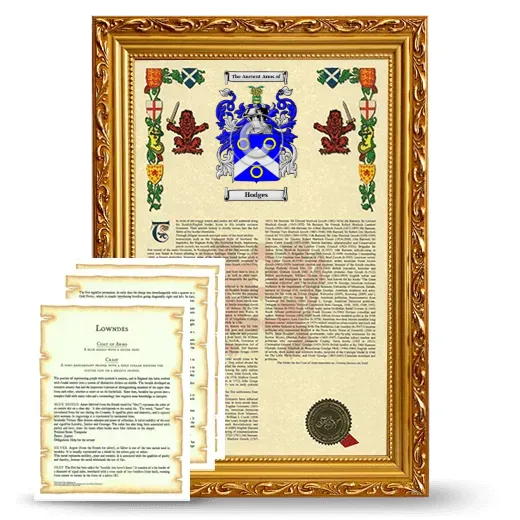 Hodges Framed Armorial History and Symbolism - Gold