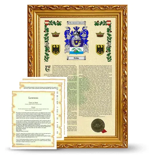 Holm Framed Armorial History and Symbolism - Gold