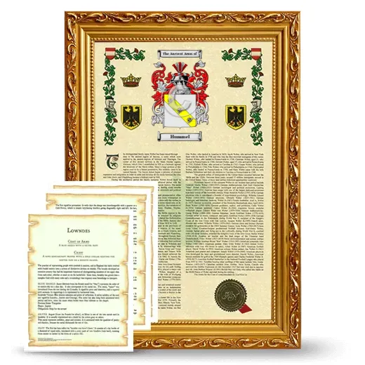Hummel Framed Armorial History and Symbolism - Gold